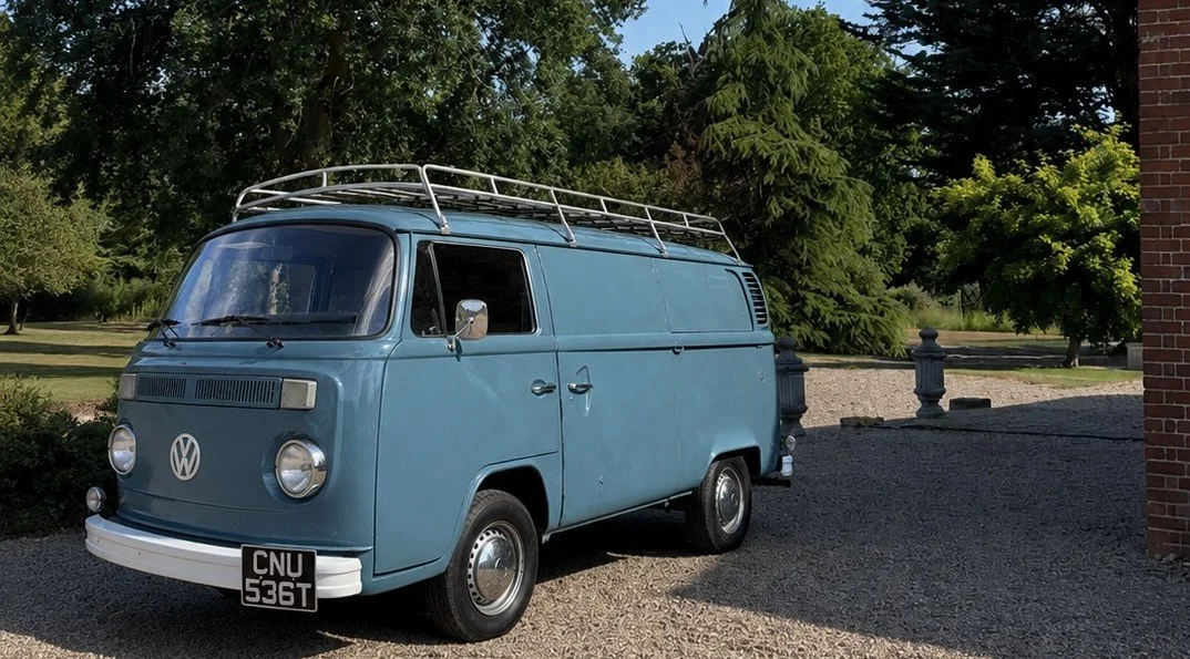 Vintage VW camper rear view